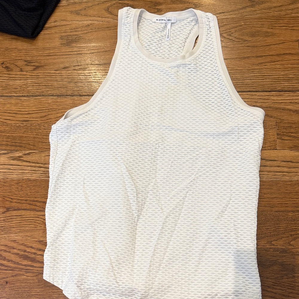 Koral White Mesh Tank Top